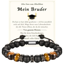 wynn's Abschluss Geschenk für Bruder, Abschluss Armband Geschenke für Jungs, Schulabschluss Geschenk zum Abi Abitur Bachelor Master für Bruder von Schwester Bruder mit Glückwunschkarte