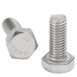 AMLOOPH M6 Bolts, M6 X 16mm Hex Head Cap Screws - A2 Grade Stainless Steel Fully Threaded Hex Bolts for Metal Construction Work, Automotive Machinery (Pack Of 20)