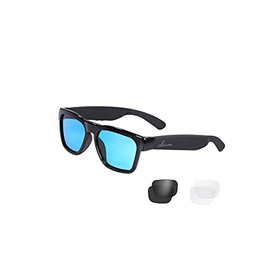 OhO sunshine Audio Sunglasses, Voice Control and Open Ear Style Listen Music and Calls with Volumn UP and Down, Bluetooth 5.0 and IP44 Waterproof Feature for Outdoor Sports