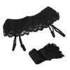 EROSPA® Sexy Suspender Belt and Suspender Stockings Set S/M (Black)