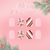 Christmas Press on Nails Short Square Fake Nails with Cute