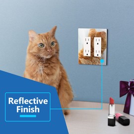 LIDER Double Decorator Wall Plate, Impact Resistant, Mirrored Acrylic, Plexiglass, Reflective Finish, Modern Upgrade, Screwless Light Switch/Outlet Cover Mid-Size 2-Gang 4.88" x 4.92 Silver