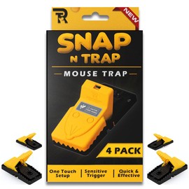 RinneTraps| 4 Pack | Snap N Trap | Mouse Trap | One Touch Setup | Reusable | Quick Kill | Made in USA