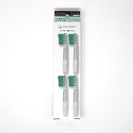 Soladay Replacement Brush, Premium (4 Pieces), 3 Rows, Strong Rubber Point Bristle, Normal (Shiken)