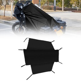 Dream Apparel Motorcycle Seat Cover Sun Shade Waterproof Outdoor Rain Dust Protection Universal Fit Heavy Duty Windproof Motorbike Vehicle Cover with Storage Bag, Black, Size L