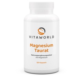 vitaworld Magnesiumtaurat, vegan, 300 mg elementares Magnesium pro 2 Kapseln, 120 Kapseln