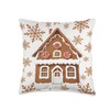 Gingerbread Houses and Snowflakes Cute Christmas Throw Pillow