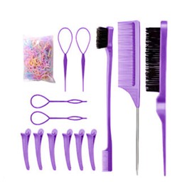 Hair Comb Set | Parting Brush - Detangling Hairbrush Portable Small Comb Tool for Barber Salon Parting Women Girls Braiding