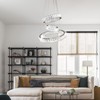 FRIXCHUR Modern LED Chandeliers Crystal Pendant Light 3 Ring Chandelier