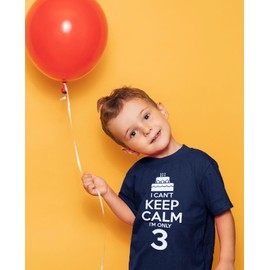 Tstars I Can't Keep Calm I'm 3 3rd Birthday Shirt Boy Girl Three Years Old Kids T-Shirt X-Large Navy