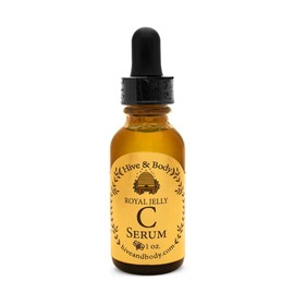 Hive & Body Vitamin C Facial Serum with Royal Jelly, Jojoba Oil, and Propolis Locally Sourced by California Family Owned Bee Farmers with All Natural Ingredients 1 fl oz