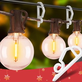 Christmas Light Clips, All Purpose Outdoor Gutter Hook Weatherproof Shingle Clips, 100 Pack All in One Gutter Clips Plastic Gutter Hanging Hooks Holiday Light Clips for Christmas Decoration-White