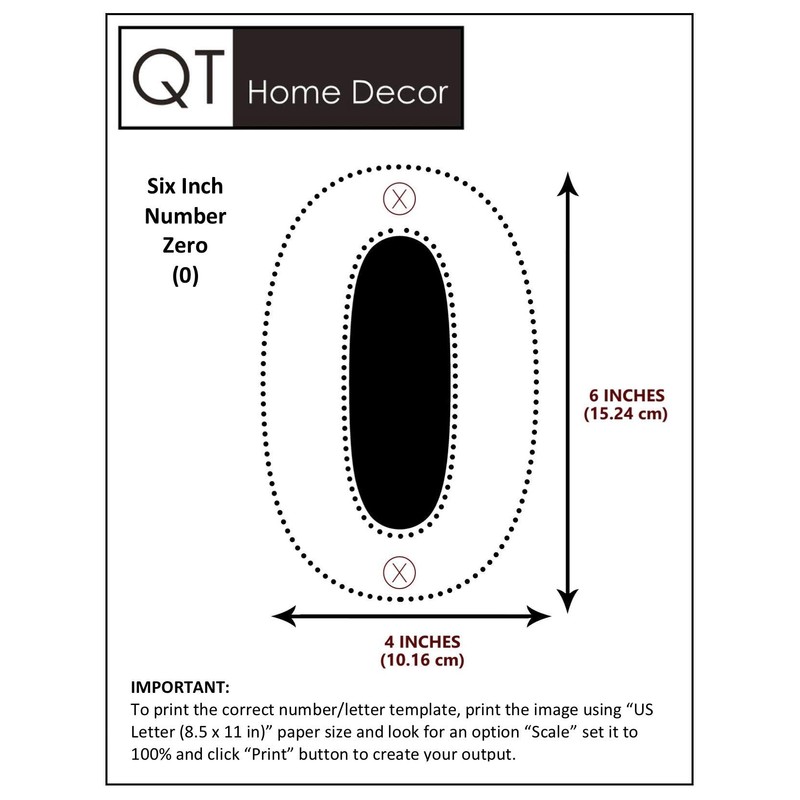 QT Modern House Number - 6 Inch BLACK - Stainless