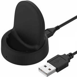Miimall Compatible Galaxy Watch 5 / Watch 5 pro Charging Stand Galaxy Watch 4 Charging Cable Charger Anti-slip Disconnect Heavy Duty Galaxy Watch 5/Watch Active Charger Charging Stand (Black)