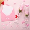 WANDIC Decorative Polyester Bow with Pearl, 100 Pcs Pink Mini