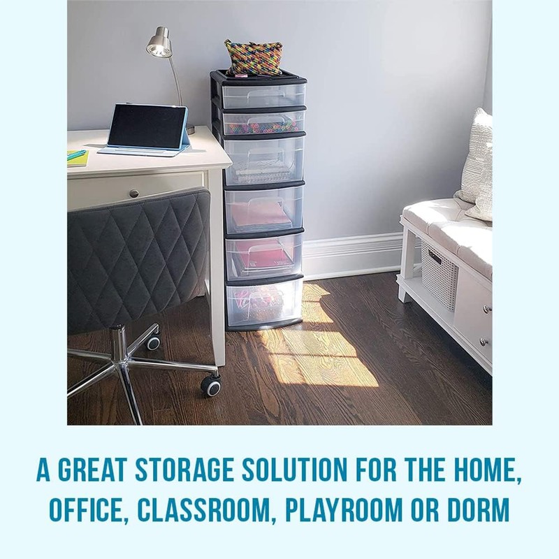 Homz Clear Plastic 4 Drawer Medium Home Organization Storage Container