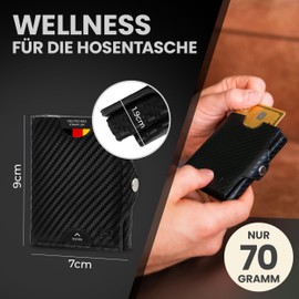 Gentlemen's® Fold Wallet - Credit Card Holder with Coin Compartment & RFID Protection - Wallet for Men Small - Small Men's Wallet - Wallet with Coin Compartment - Smart Wallet for Cards & Coins, Black