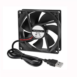 92mm USB Cooling Fan (9225) 5V DC Brushless Fan - For Small PC Cases, 3D Printers, Electronics Quiet design for efficient air cooling. Compact cooler ideal for DIY projects and overheating protection