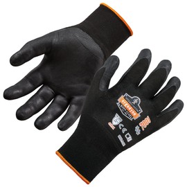 Nitrile Coated Work Gloves, High Dexterity, Ergodyne ProFlex 7001,Black, Large (Pack of 1)