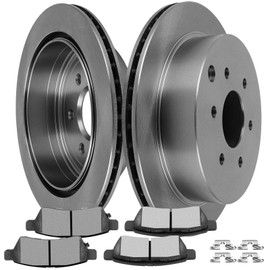 Disc Brake Rotors Pads Kit Rear ROADFAR 6PCS D1100-8206 31410 Fit For 2005-2019 For Nissan For Frontier|2005-2015 For Nissan For Xterra|2009-2012 For Suzuki For Equator