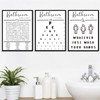 Framed Funny Bathroom Wall Art, Black and White Bathroom Wall