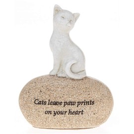 Angel Stone - Cat Ornament - Cats Leave Paw Prints On Your Heart