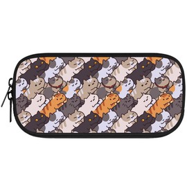 VOL&BASS Cute Cats Large Pencil Case For Girls Boys,Big Capacity Pencil Pouch Pen Bag With Flip Top Zipper,Back To School Supplies Pen Holder Box Organizer Office Student