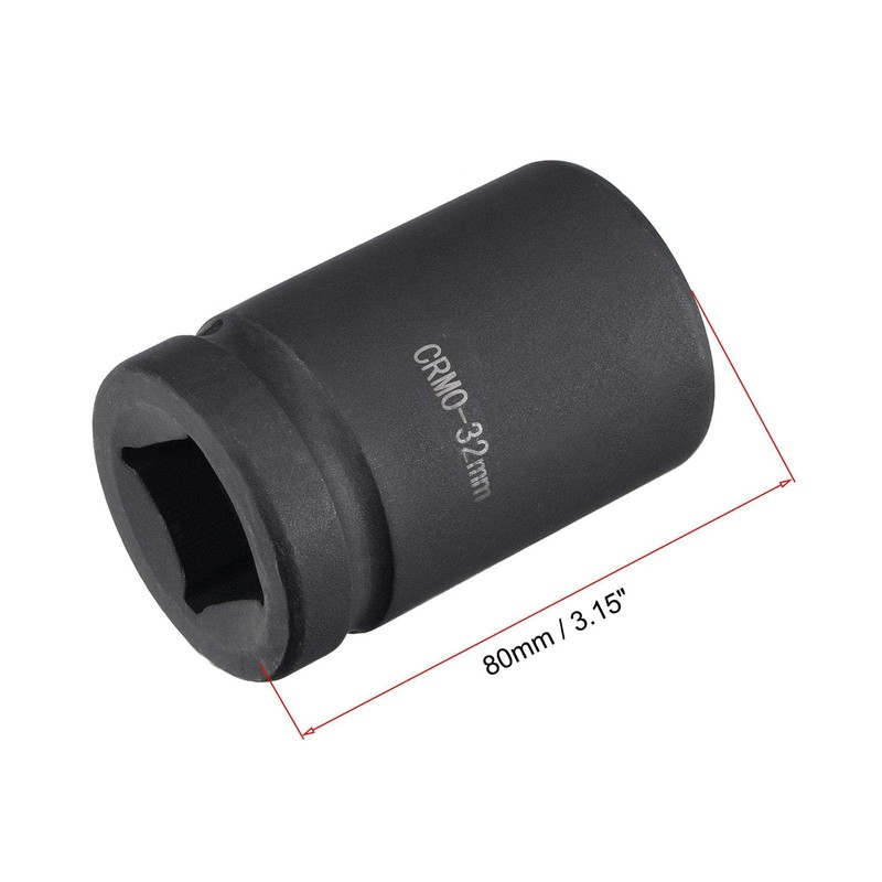 TOP-VIGOR 1 Inch Drive by 32mm 6-Point Impact Socket, Durable