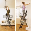 HBTower Step Ladder with Handrails, Folding Step Stool with Attachable