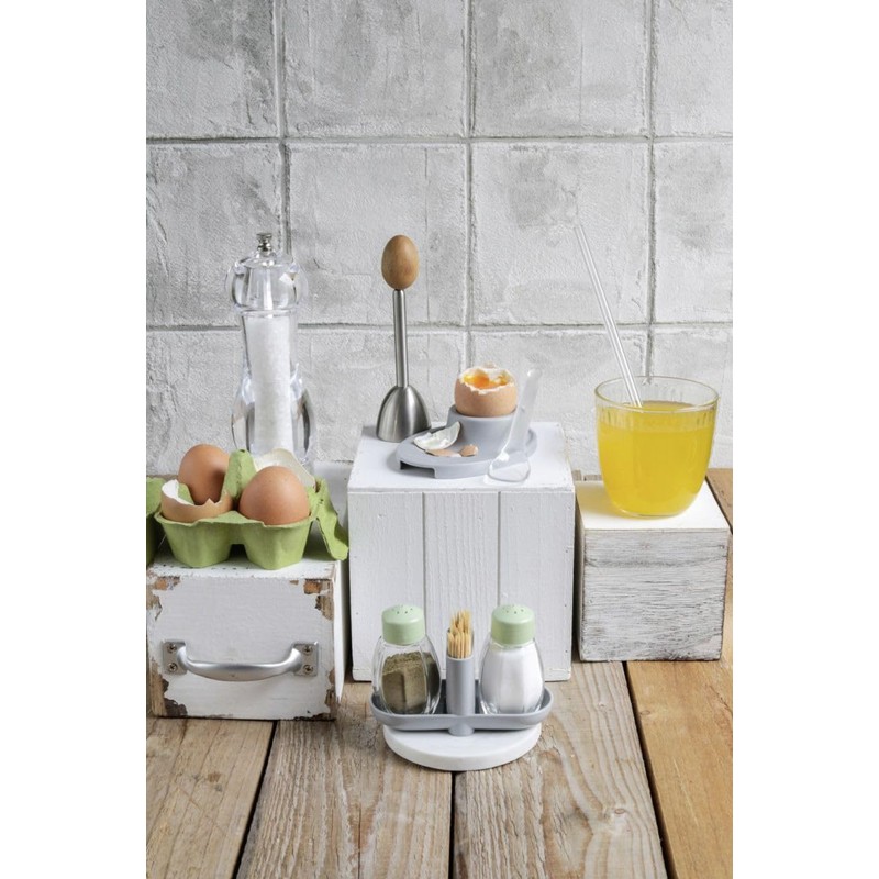FACKELMANN 33040 Salt Shaker, Pepper Shaker, Cruet, Organic Plastic/Glass, Green,