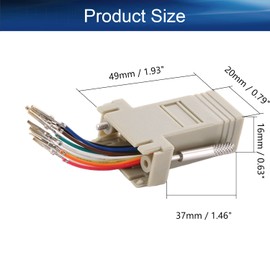 Heyiarbeit 9-pin 2-Row DB9 VGA Gender Changer Female to RJ45 Mini Gender Changer Coupler Adapter Connector for Serial Applications Beige 10pcs