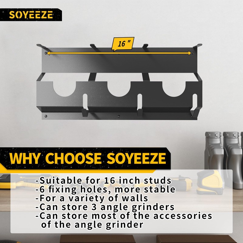 SOYEEZE Angle Grinder Holder, Angle Grinder Tool Stand for Milwaukee/Dewalt