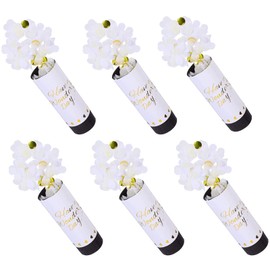 Confetti Wedding Biodegradable Confetti Cannon Paper Biodegradable Wedding Confetti Paper Confetti Cannons Small Confetti Cannons Set Baby Shower Birthday Party Supplies 6 Pieces (White)