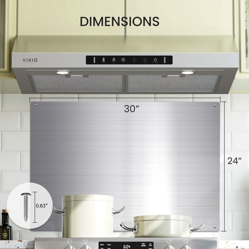 30" x 24" Stainless Steel Backsplash - Backsplash for Kitchen