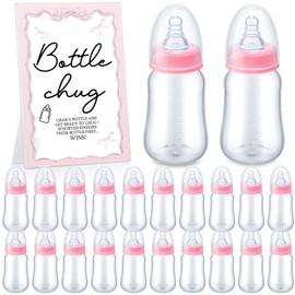 Roowest Bottle Chug Baby Shower Games Favors, Pink, Bow