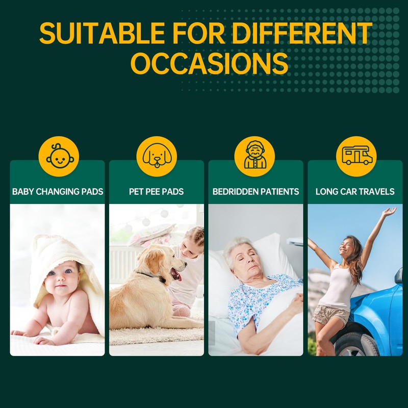 Disposable Bed Pads 40"X40" Extra Large Pee Pads for Incontinence