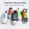 VSUDO VSUDO 80 cm Flat White Grey Shoe Laces for