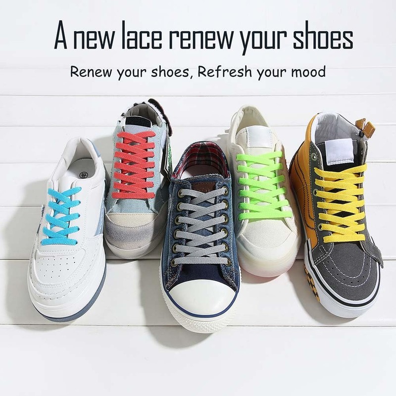 VSUDO VSUDO 80 cm Flat White Grey Shoe Laces for