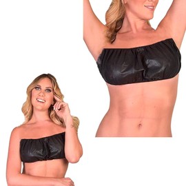 Top Cerrado Tela Desechable Rosa o Negro, Paquete con 10 Piezas. Ideal para Spa o Cuidado Personal (Negro)