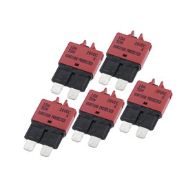 REPAIROCK Circuit Breaker Blade Style Fuse 10A 28V Manual Resettable for Car Marine Metal Red (Set of 5) Auto Replacement Parts