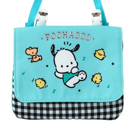 Sanrio 102245 Pochacco Pocket Pouch with Shoulder Bag, Personal Goods, Polyester, Approx. Width 5.5 x Depth 0.4 x Height 4.7 inches (14 x 1 x 12 cm), Includes Name Space Inside for Children