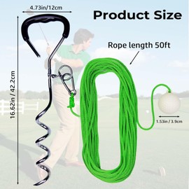 Golf Practice Tool,Training Tool in The Backyard with A Golf Ball & 50 Feet Ball Tavel,Golf Rope Swing Trainer,Great Gifts for Men, Dad, Husband, Women, Kid, Golfers