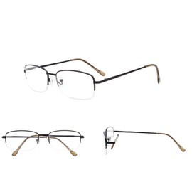 Reading Glasses 5 Pairs Half-rim Metal Eyeglasses Women Men Include Computer Readers
