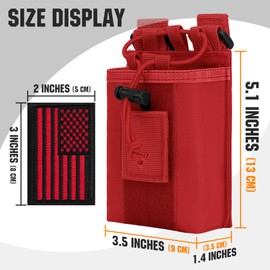 bvya 2 Pack Radio Case/Radio Holder Molle Tactical Radio Holster Adjustable Interphone Storage Bag Outdoor Sports Radio Pouch for Two Ways Walkie-Talkie