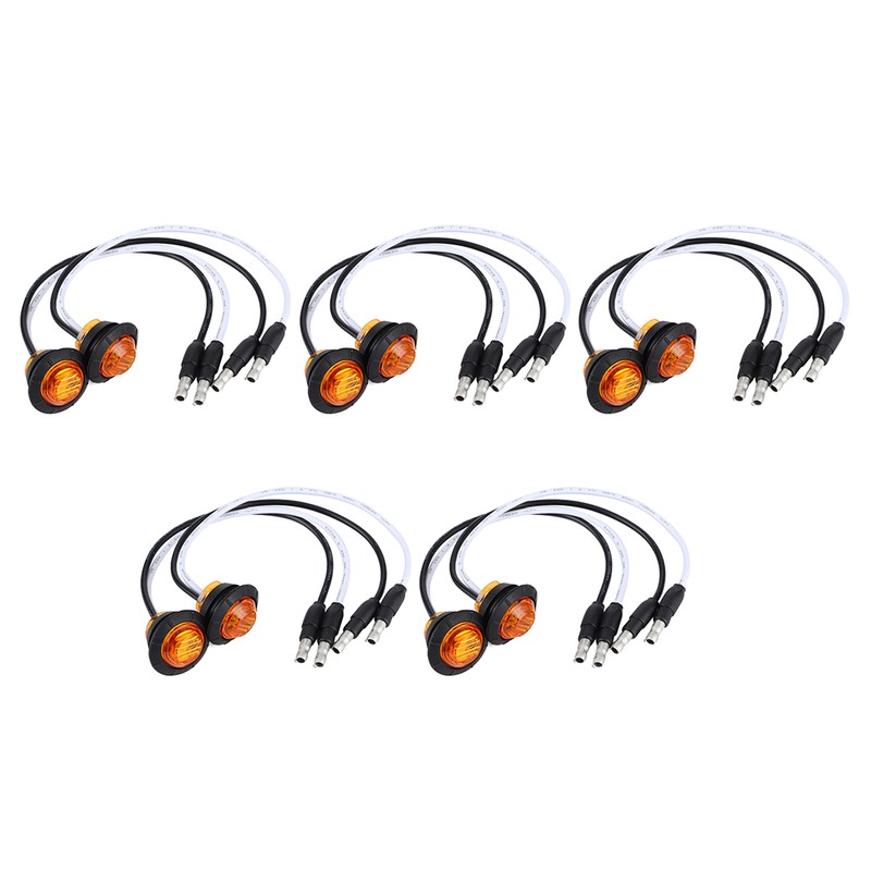 10pcs 3/4in LED Side Marker Light Clearance Lamp with DC