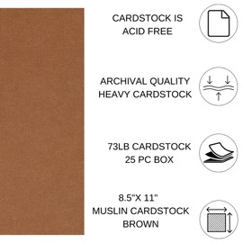 Paper Accents Cardstock 73 lb Brown Muslin, 8.5" x 11"