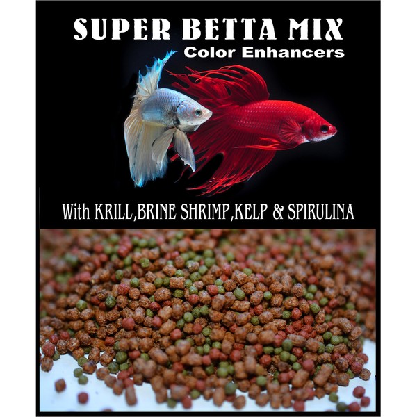 Super Betta Floating BIT Mix,Krill,Spirulina,Betta,Gourami,Fish Food,#2 ABF138 (5oz)