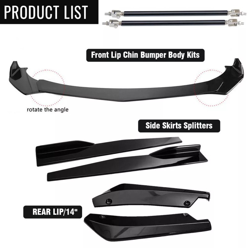 Unbranded For Subaru Impreza Front Rear Bumper Lip Spoiler Splitter