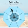 Sun Umbrella with Fan Mister 190T Vinyl Fiberglass UV Proof