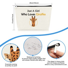 Giraffe Gifts Giraffe Makeup Bag Giraffe Lover Gift for Girls Women Animal Lover Gift Cosmetic Bag Birthday Christmas Gift for Teens Daughter Sister Bestie Friend Friendship Gift Inspirational Gift